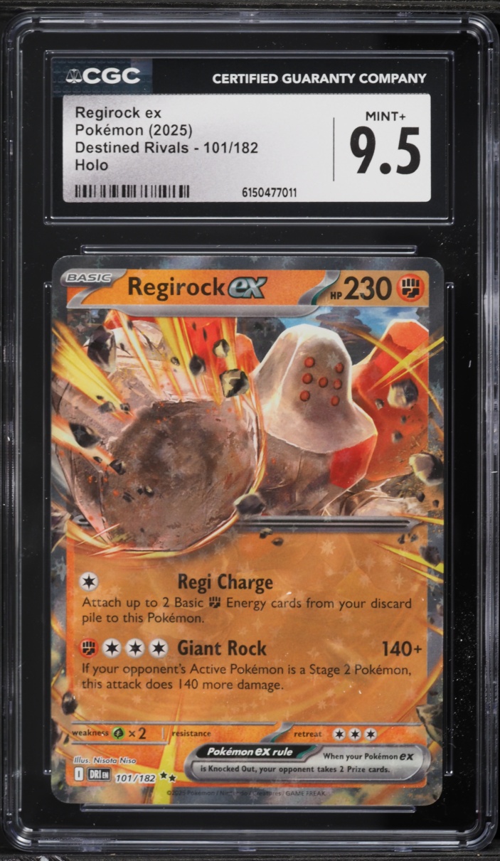 2025 Pokemon Scarlet & Violet Destined Rivals Holo Regirock EX #101 CGC 9.5 MINT+