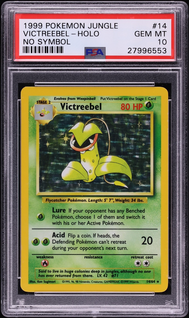 1999 Pokemon Jungle No Set Symbol Holo Victreebel #14 PSA 10 GEM MINT