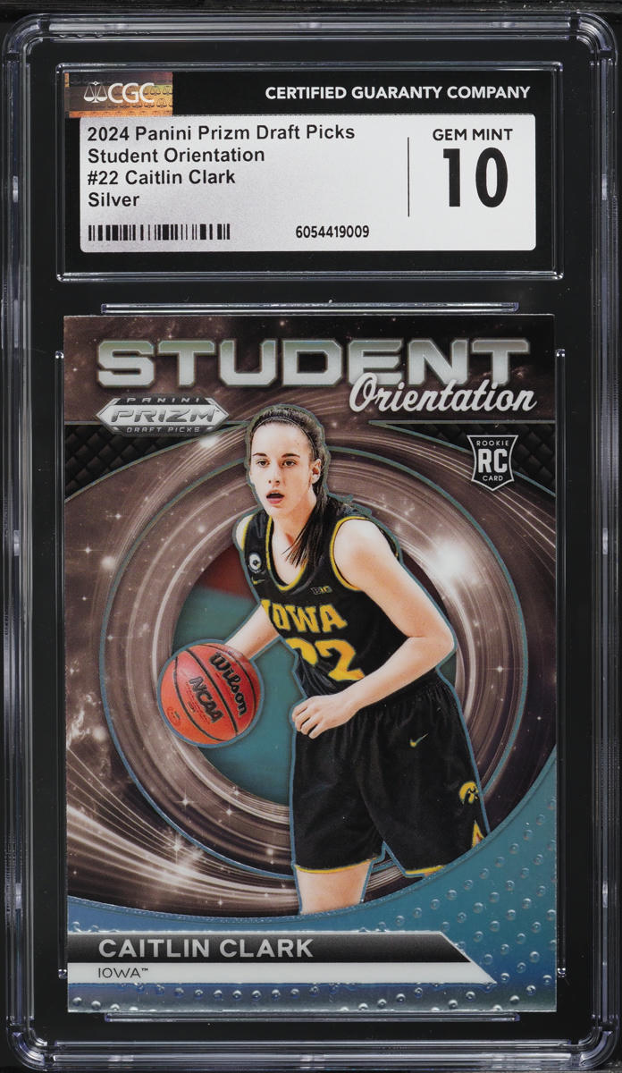 2024 Panini Prizm Draft Student Orientation Silver Caitlin Clark ROOKIE CGC 10