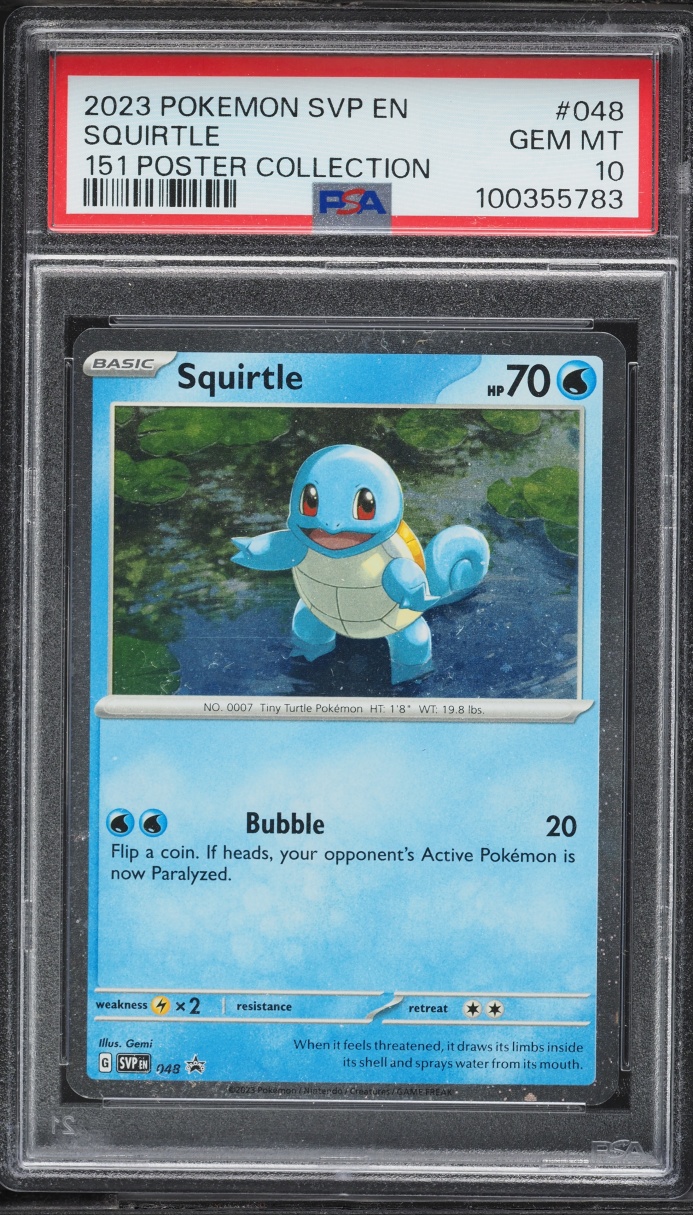 2023 Pokemon Scarlet & Violet Promo 151 Poster Collection Squirtle #48 PSA 10 GEM MINT