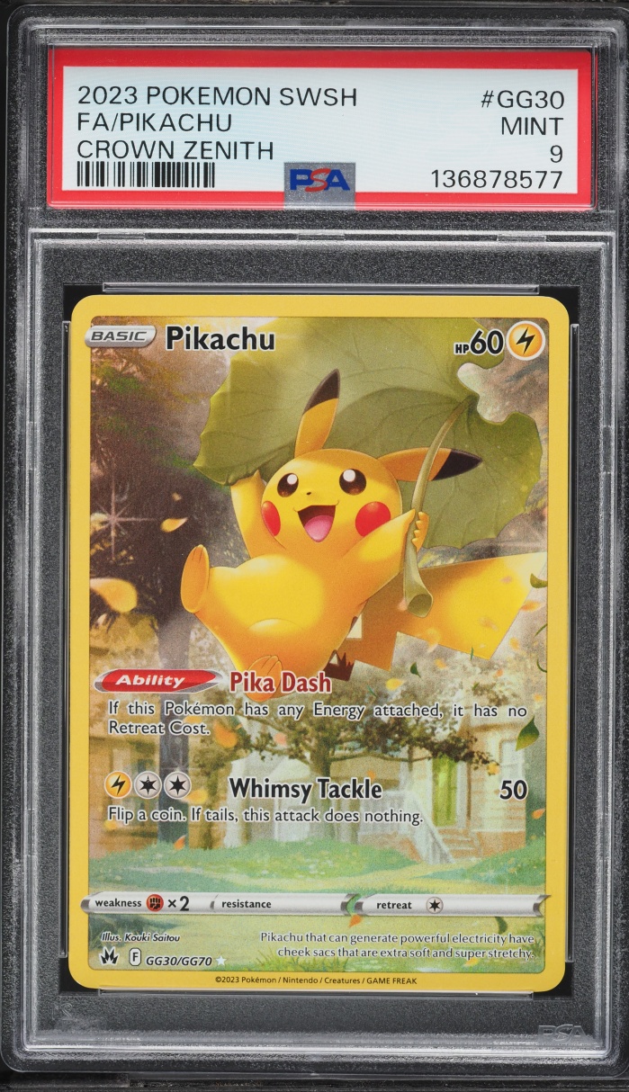 2023 Pokemon Sword & Shield Crown Zenith Full Art Pikachu #GG30 PSA 9 MINT