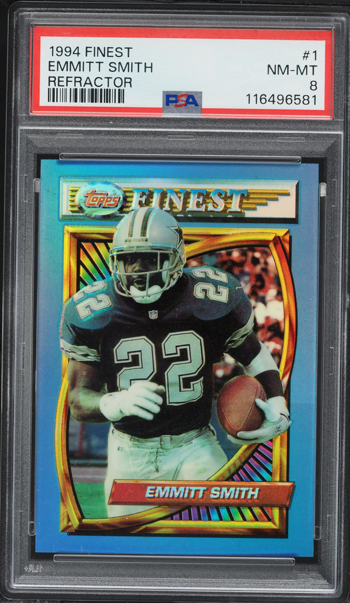 1994 Finest Football Refractor Emmitt Smith #1 PSA 8 NM-MT