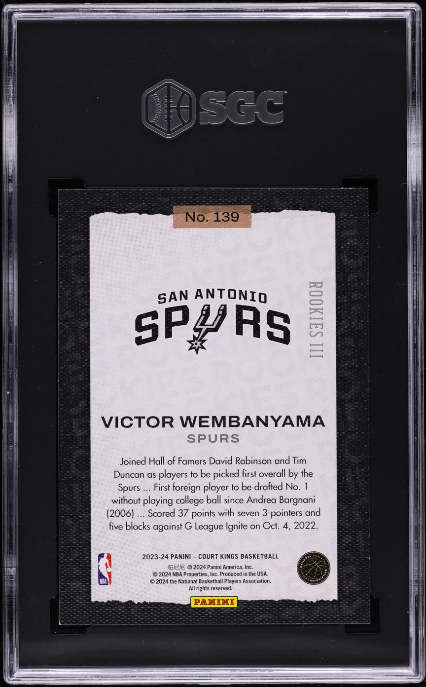2023 Panini Court Kings Victor Wembanyama ROOKIE #139 SGC 9.5 MINT+