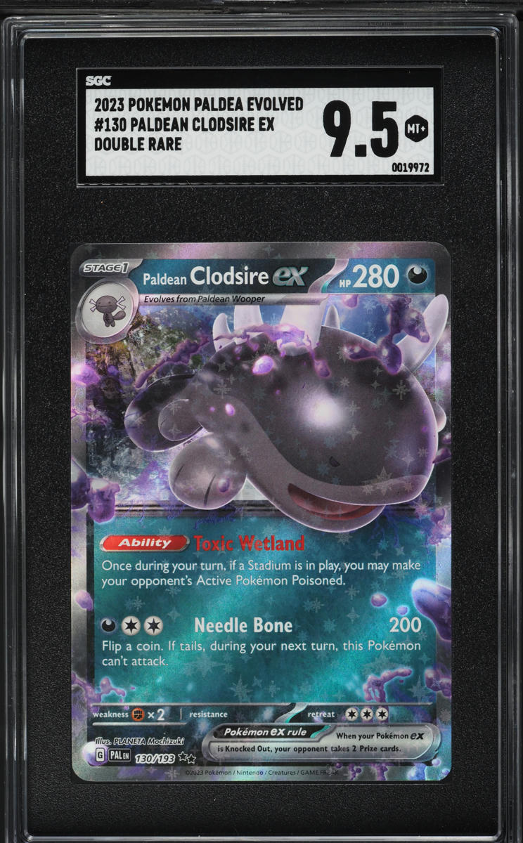 2023 Pokemon SV Paldea Evolved Holo Paldean Clodsire ex #130 SGC 9.5 MINT+