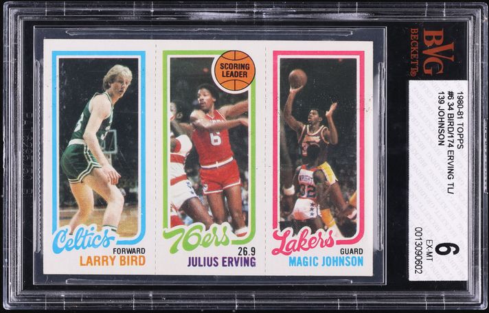1996 Finest Reprint w/ Coating Larry Bird Julius Erving Magic