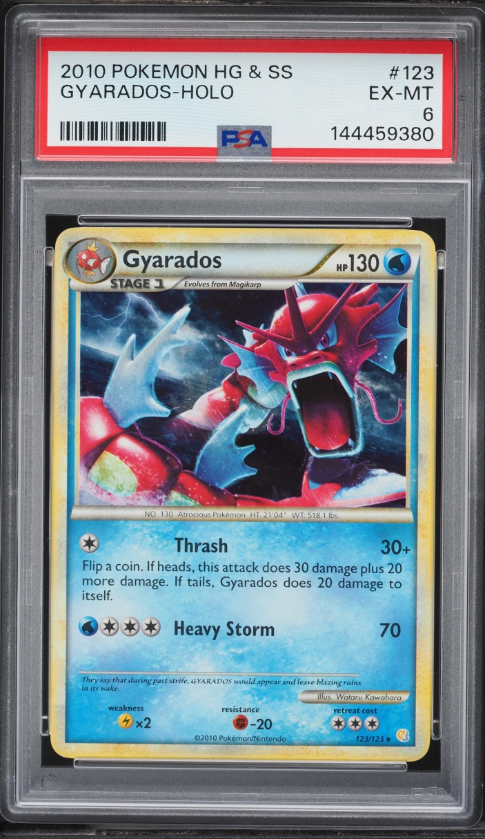 2010 Pokemon Heartgold & Soulsilver Holo Gyarados #123 PSA 6 EXMT