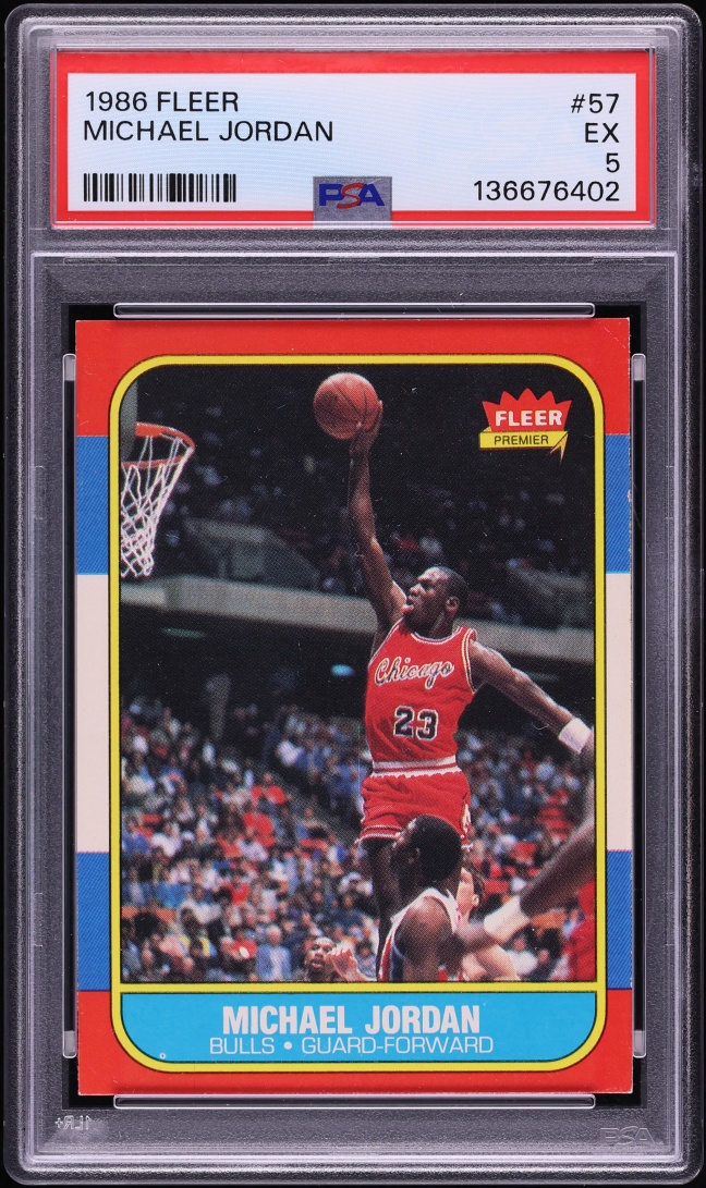 1986 Fleer Basketball Michael Jordan ROOKIE #57 PSA 5 EX