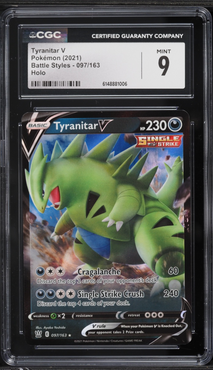 2021 Pokemon Sword & Shield Battle Styles Tyranitar V #97 CGC 9 MINT