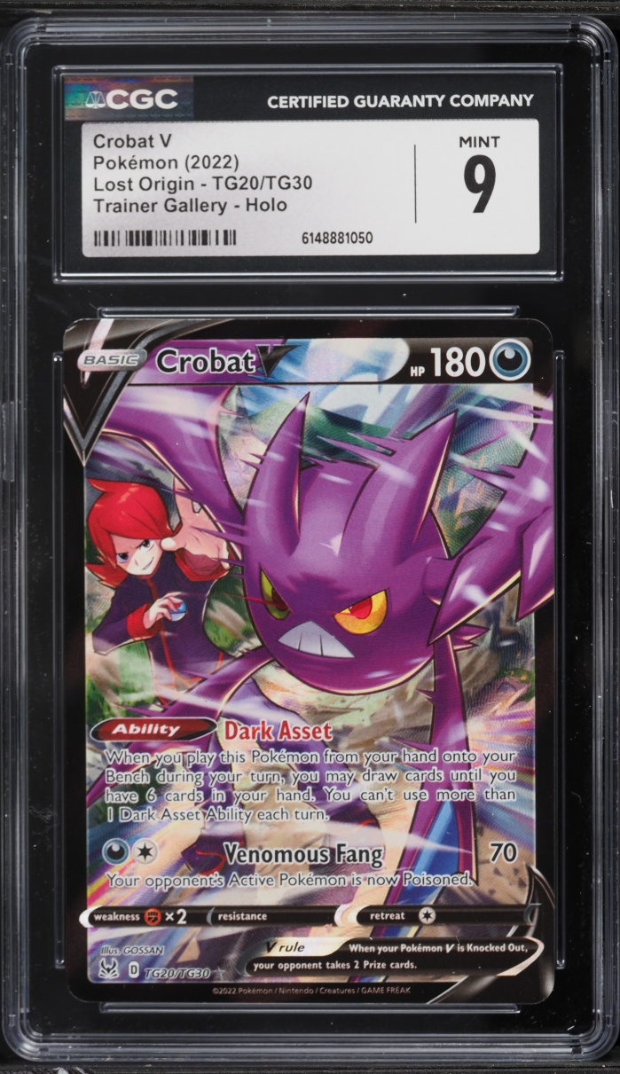 2022 Pokemon Sword & Shield Lost Origin CHR Crobat V #TG20 CGC 9 MINT