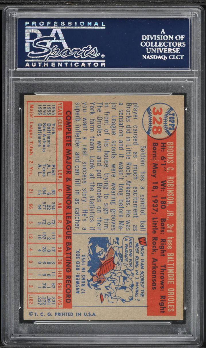 1957 Topps Brooks Robinson ROOKIE #328 PSA 8 NM-MT