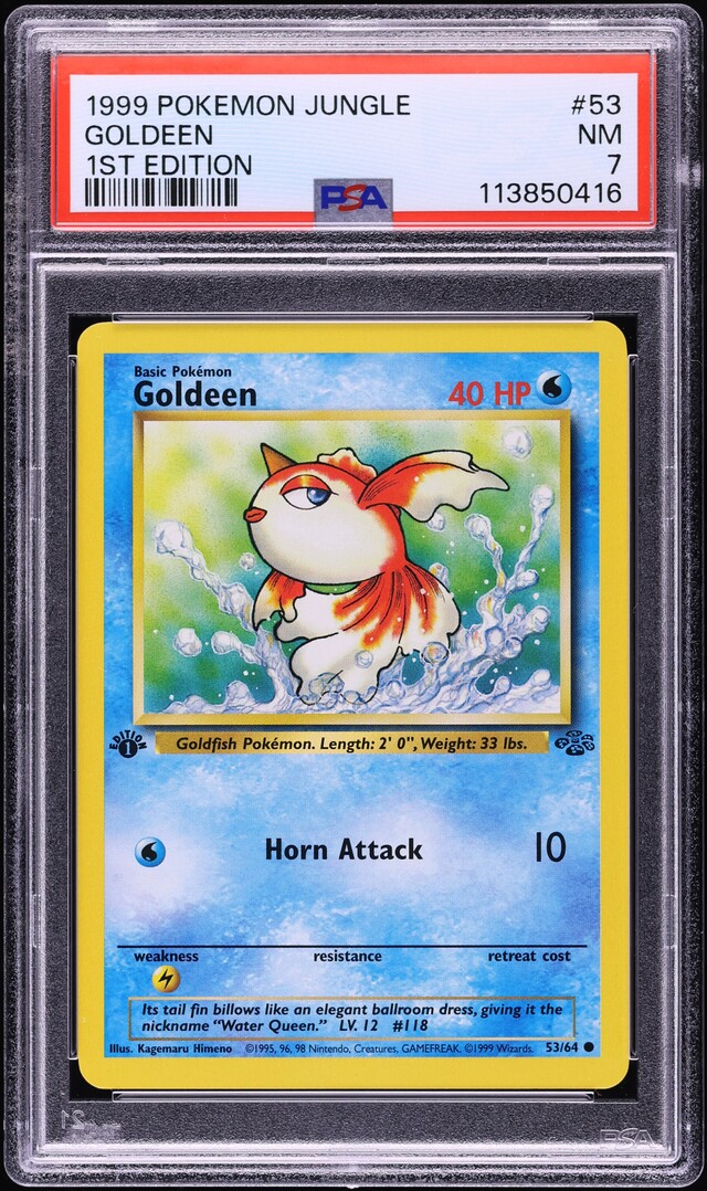 1999 Pokemon Jungle 1st Edition Goldeen #53 PSA 7 NRMT