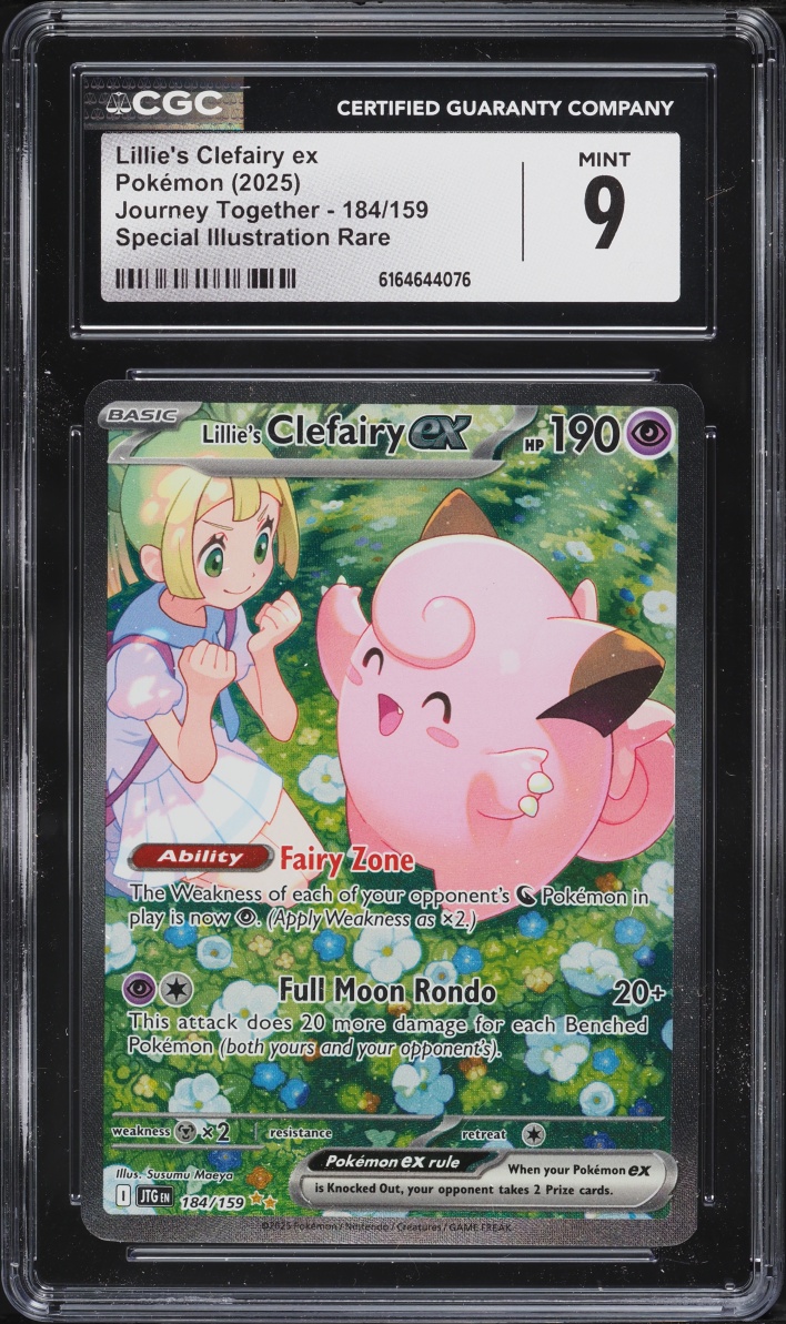 2025 Pokemon Scarlet & Violet Journey Together SIR Lillie's Clefairy ex #184 CGC 9 MINT