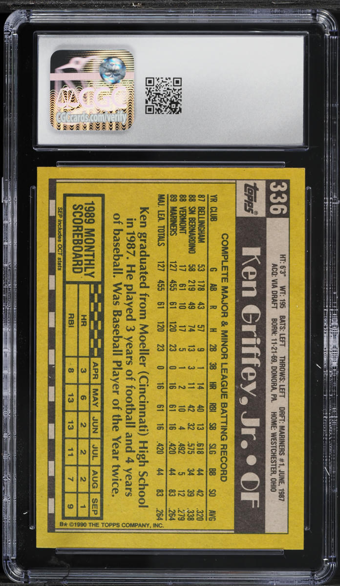 1990 Topps Ken Griffey Jr #336 CGC 7.5 NRMT+