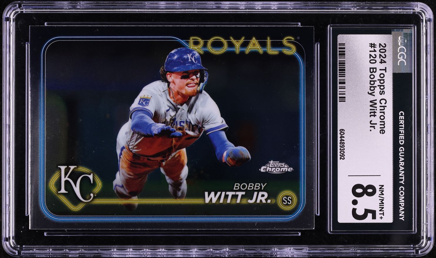2024 Topps Chrome Bobby Witt Jr. #120 CGC 8.5 NM-MT+