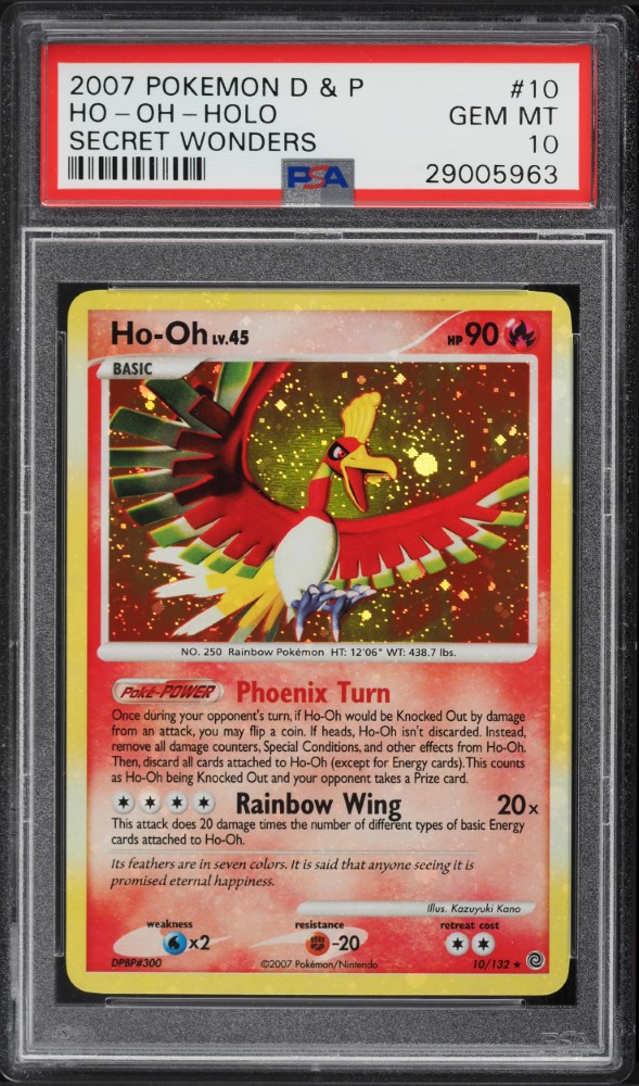 2007 Pokemon Diamond & Pearl Secret Wonders Holo Ho-Oh #10 PSA 10 GEM MINT