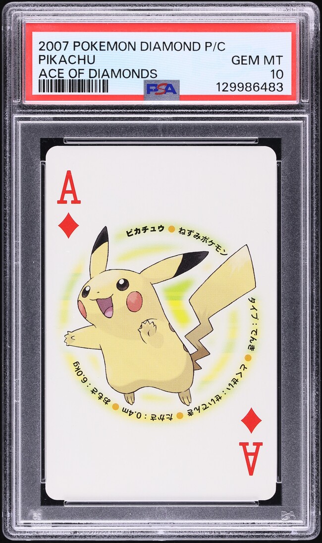 2007 Pokemon Japanese Diamond Poker Set Ace Of Diamonds Pikachu PSA 10 GEM MINT