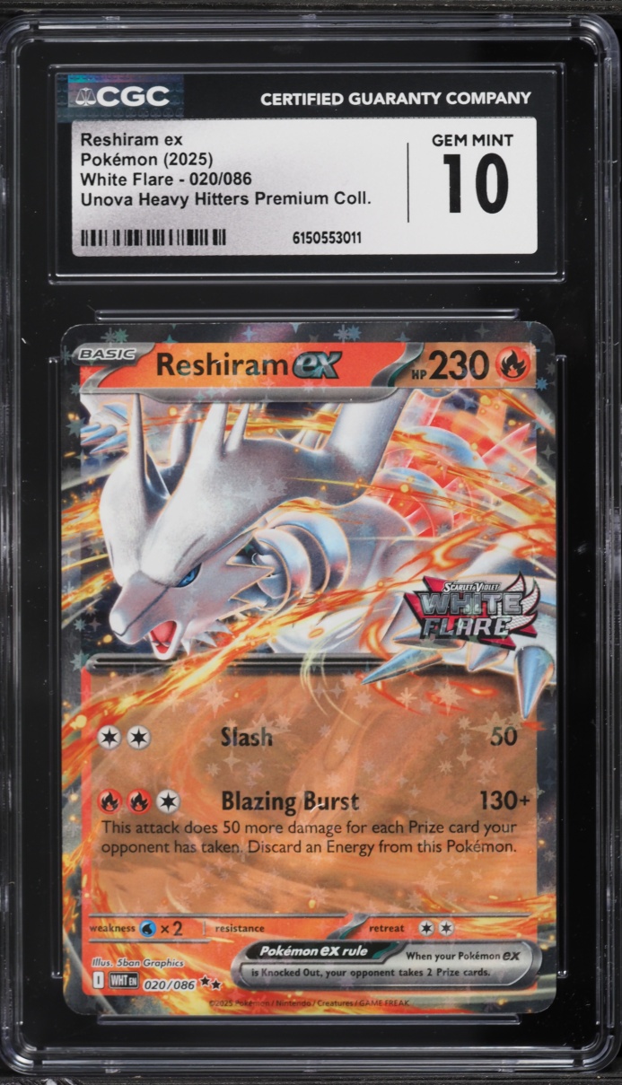 2025 Pokemon SV White Flare Premium Collection Holo Reshiram ex #20 CGC 10 GEM MINT