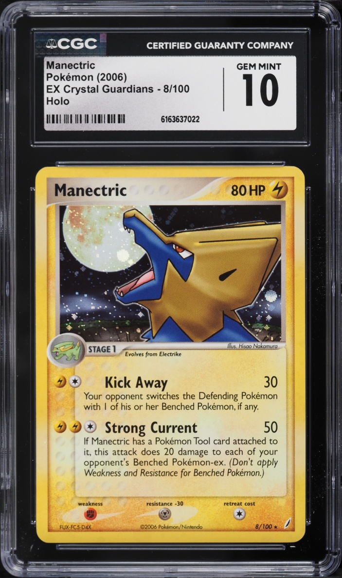 2006 Pokemon EX Crystal Guardians Holo Manectric #8 CGC 10 GEM MINT