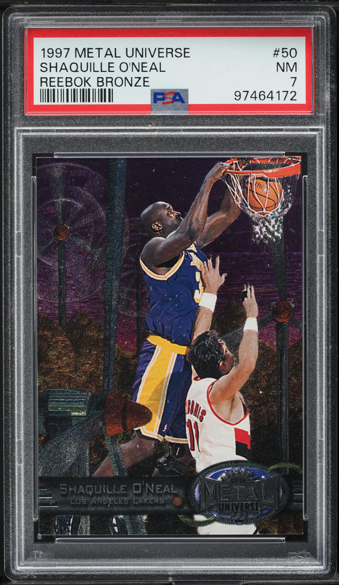 1997 Metal Universe Reebok Bronze Shaquille O'Neal #50 PSA 7 NRMT