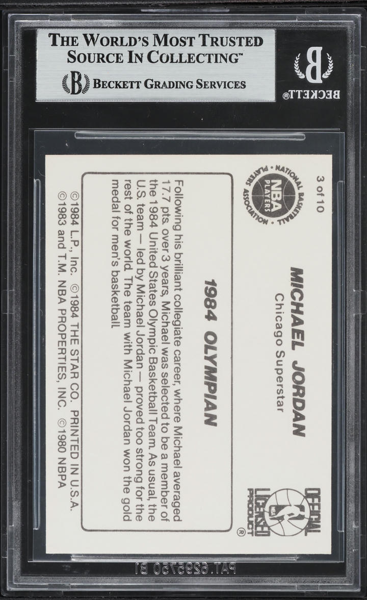 1986 Star Basketball Michael Jordan ROOKIE #3 BGS AUTH
