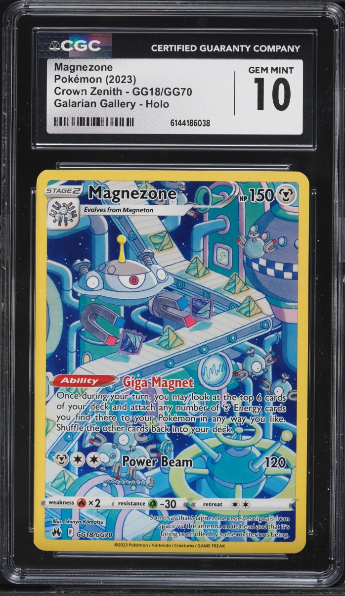 2023 Pokemon Sword & Shield Crown Zenith Galarian Gallery Full Art Magnezone #GG18 CGC 10 GEM