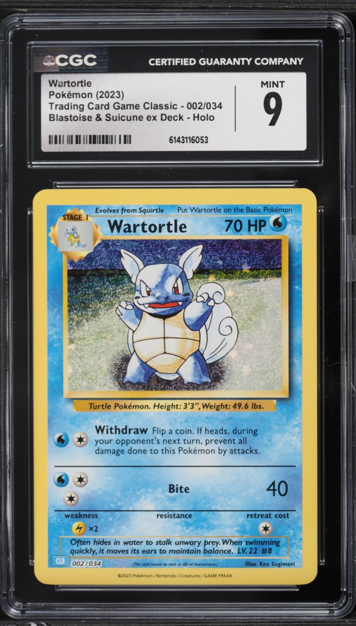 2023 Pokemon TCG Classic Collection Holo Wartortle #2 CGC 9 MINT