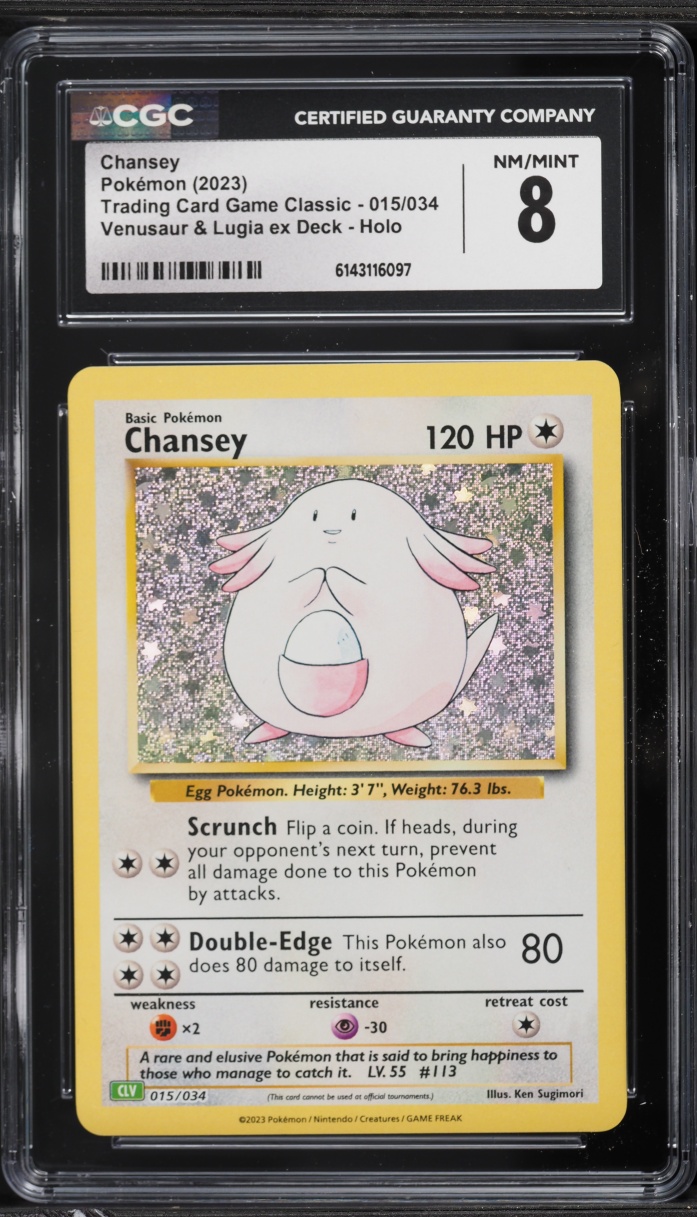 2023 Pokemon TCG Classic Collection Holo Chansey #15 CGC 8 NM-MT