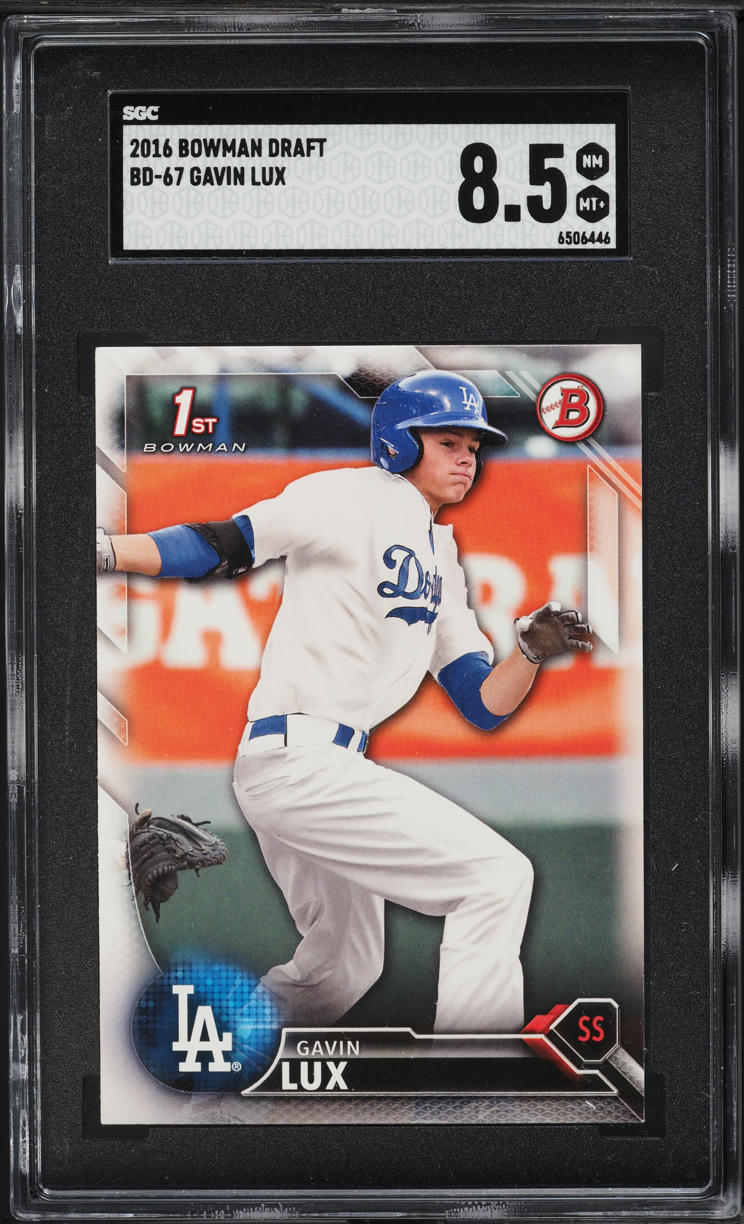 2016 Bowman Draft Gavin Lux PROSPECT #BD-67 SGC 8.5 NM-MT+