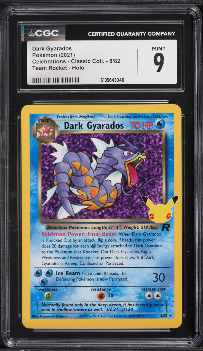 2021 Pokemon Sword & Shield Celebrations Classic Collection Holo Dark Gyarados #8 CGC 9 MINT