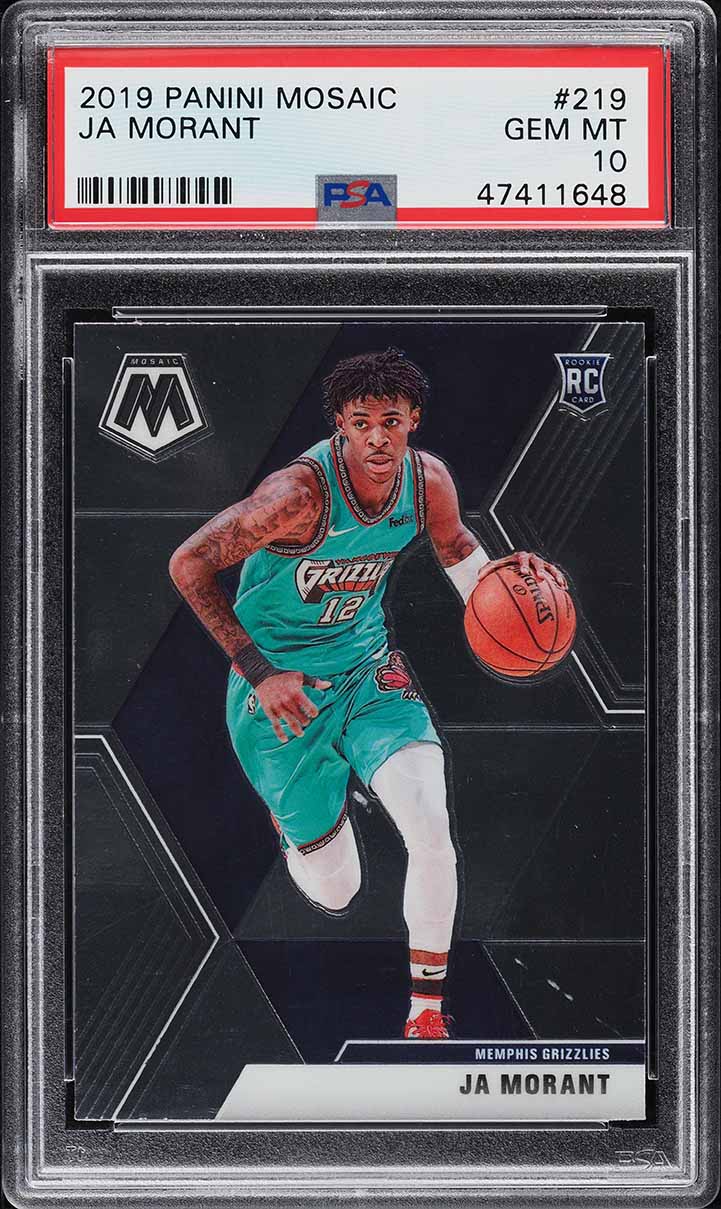 2019 Panini Mosaic Fusion Red Choice Ja Morant ROOKIE AUTO PSA 10
