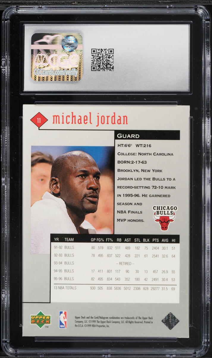 1998 Black Diamond Single Michael Jordan #11 CGC 7.5 NRMT+
