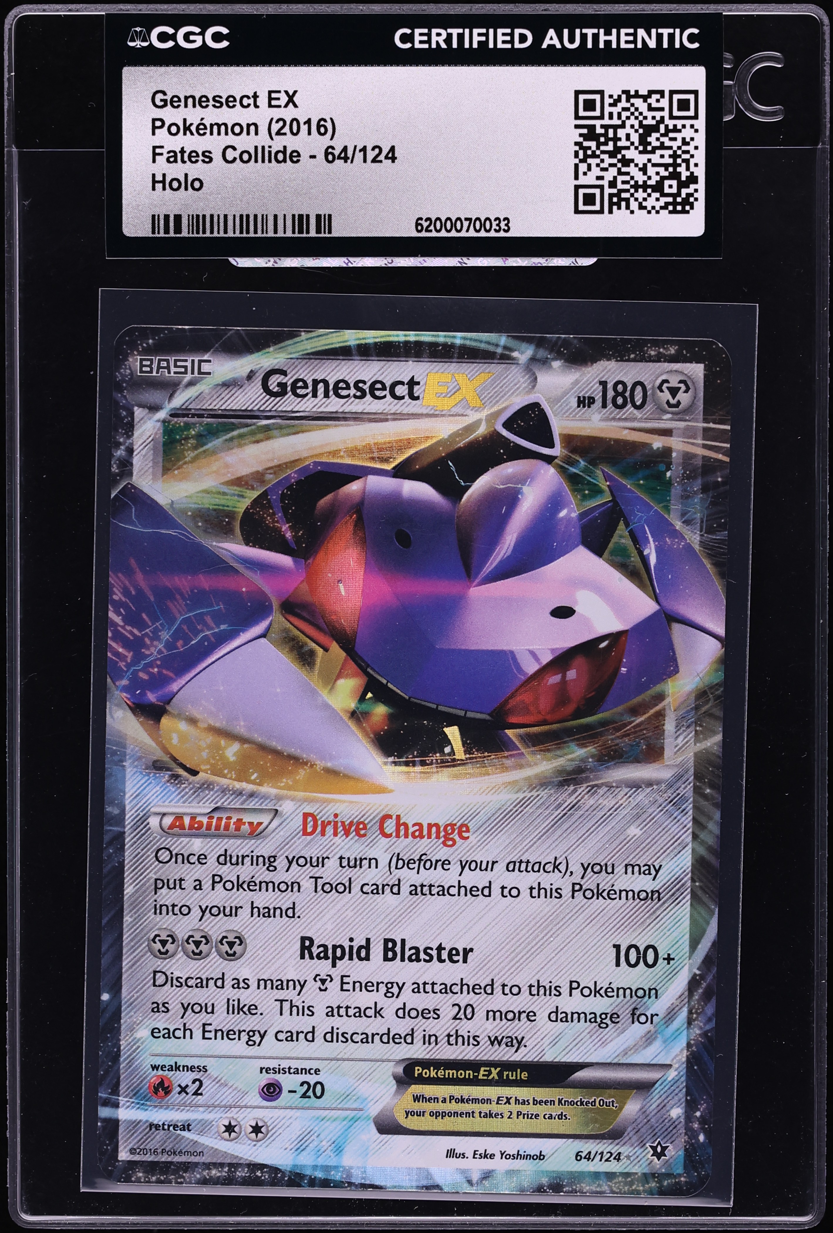 2016 Pokemon XY Fates Collide Holo Genesect EX #64 CGC AUTH