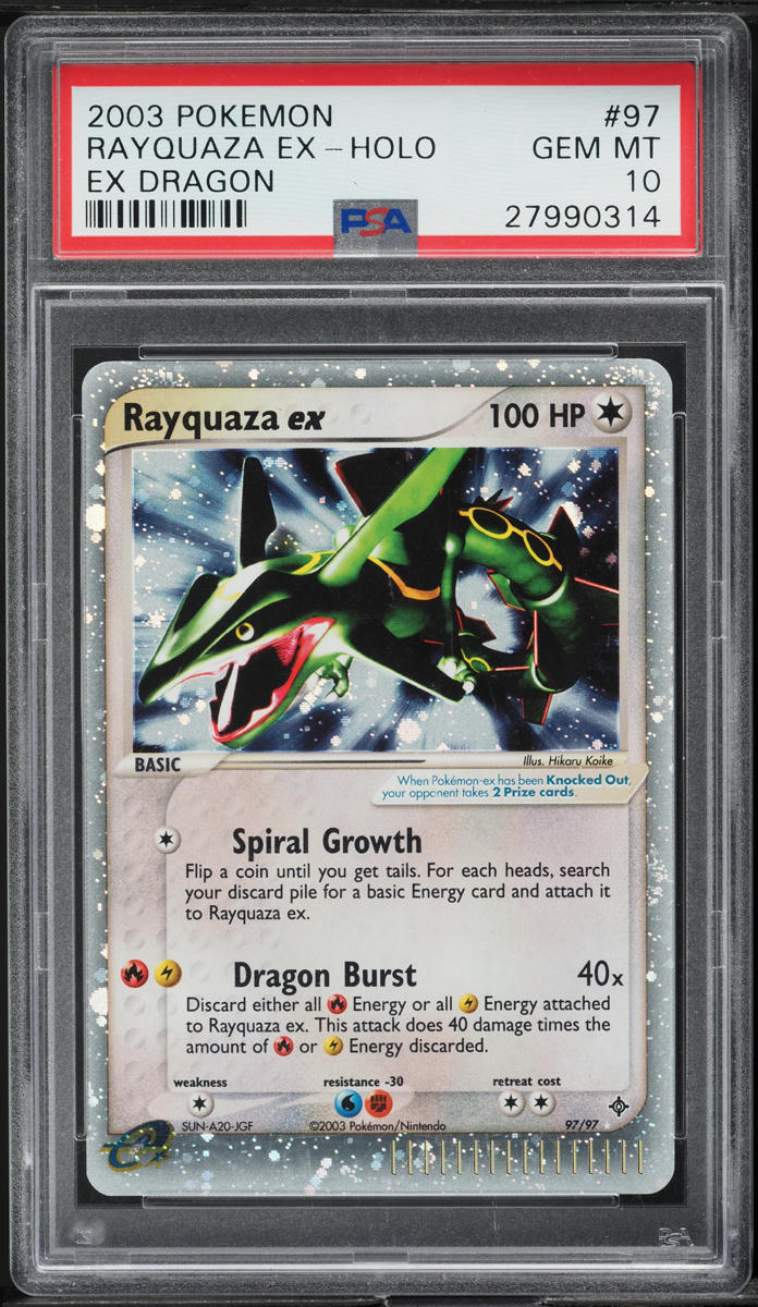 2003 Pokemon EX Dragon Holo Rayquaza ex #97 PSA 10 GEM MINT