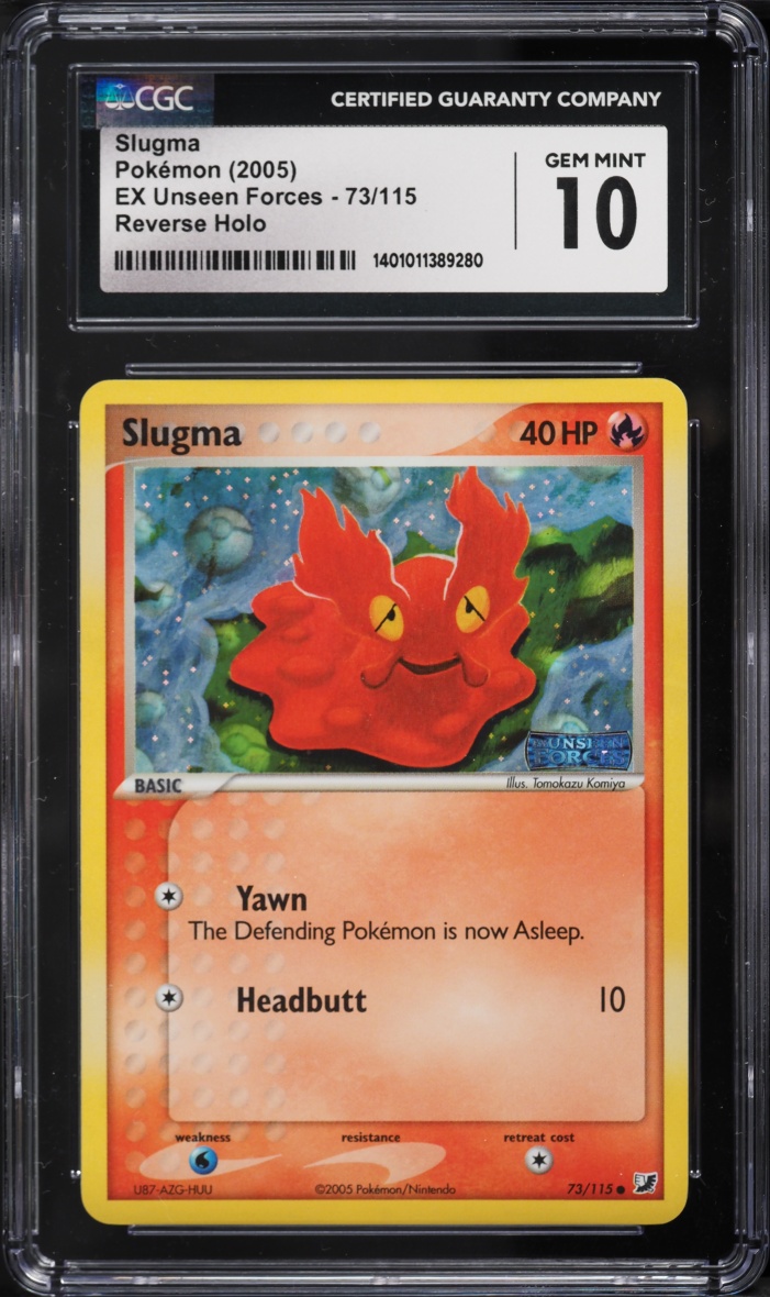 2005 Pokemon EX Unseen Forces Reverse Holo Slugma #73 CGC 10 GEM MINT