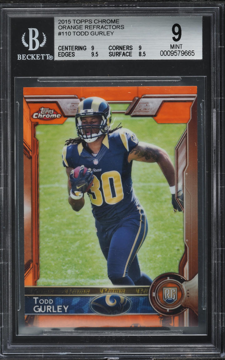 2015 Topps Chrome Orange Refractor Todd Gurley ROOKIE #110 BGS 9 MINT