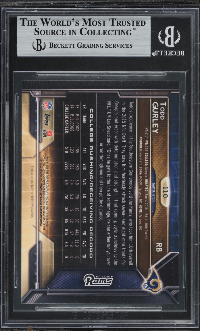 2015 Topps Chrome Orange Refractor Todd Gurley ROOKIE #110 BGS 9 MINT