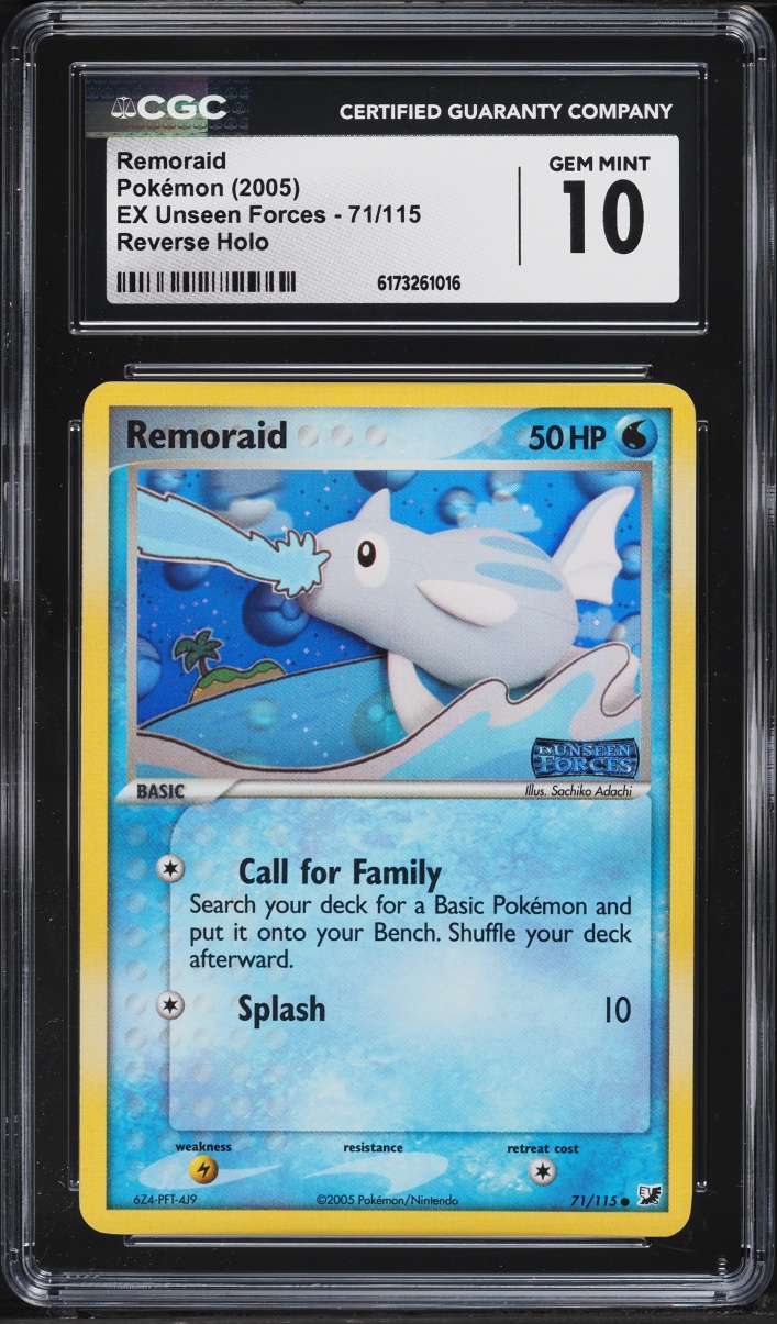 2005 Pokemon EX Unseen Forces Reverse Holo Remoraid #71 CGC 10 GEM MINT