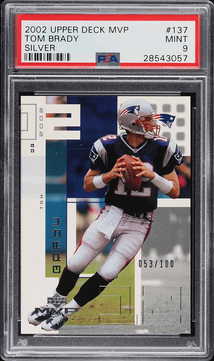 2002 Upper Deck MVP Silver Tom Brady /100 #137 PSA 9 MINT