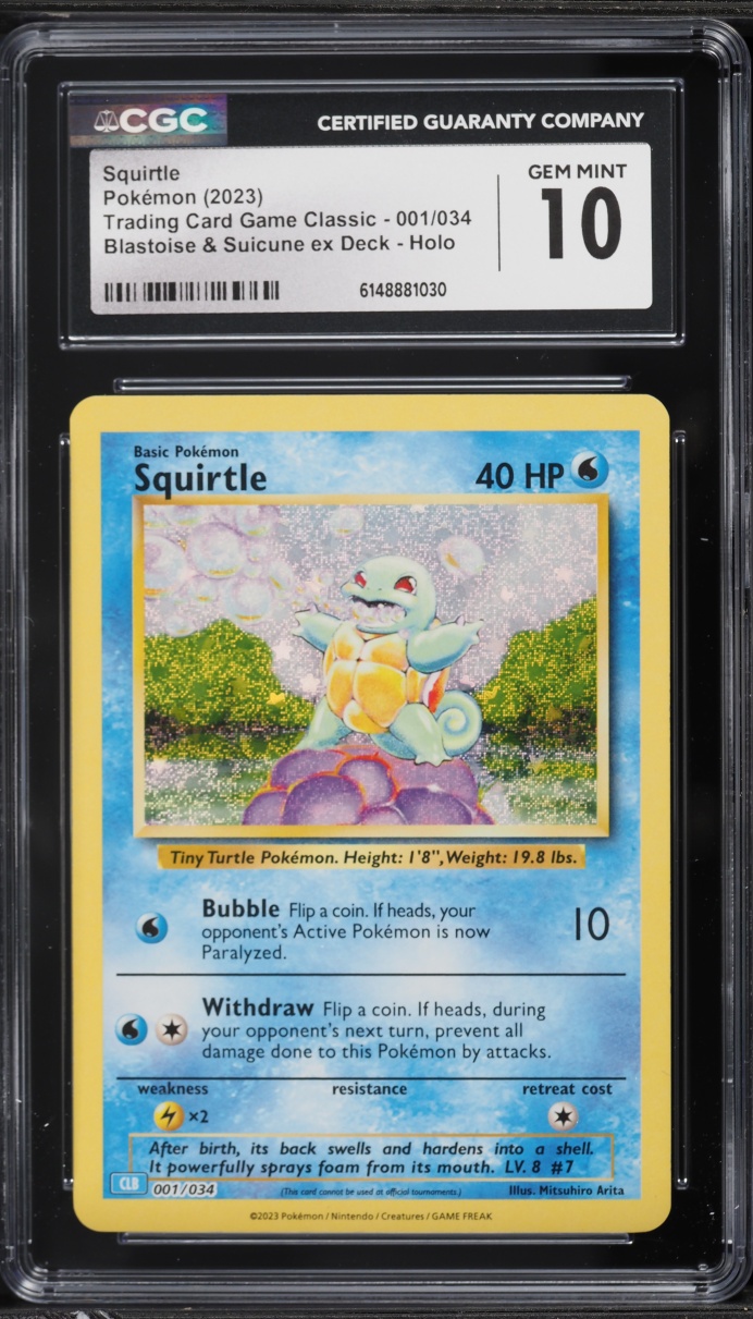 2023 Pokemon TCG Classic Collection Holo Squirtle #1 CGC 10 GEM MINT