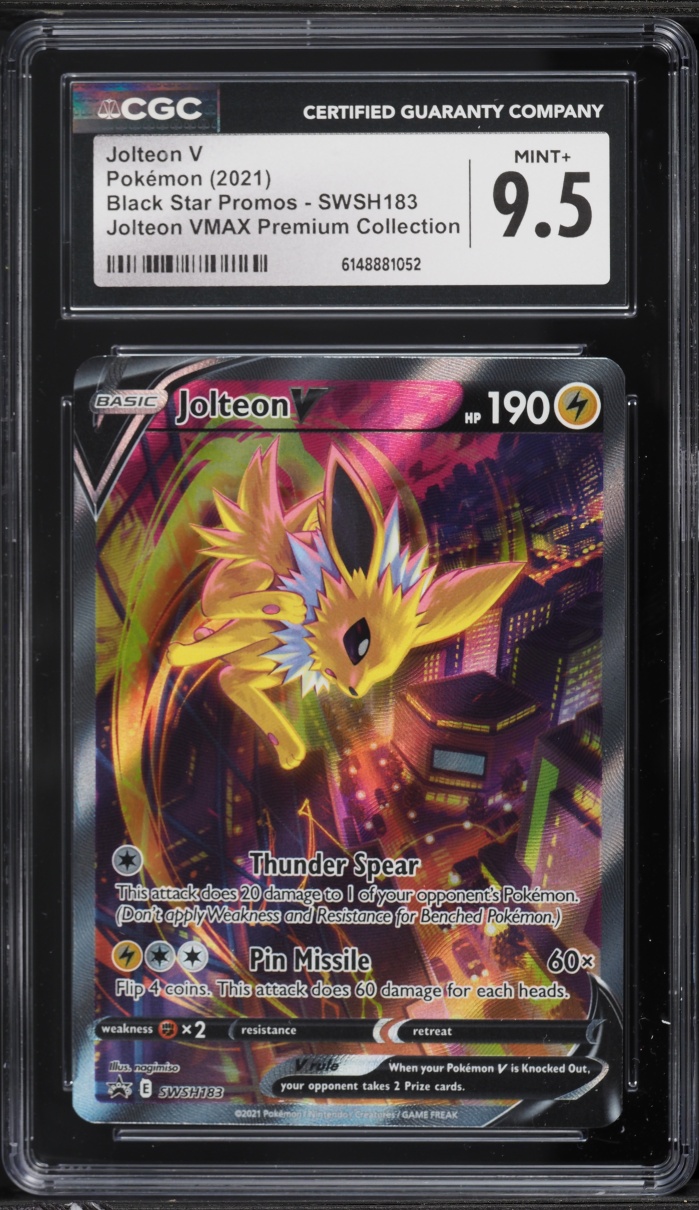 2021 Pokemon Sword & Shield Promo Premium Collection Full Art Jolteon V #SWSH183 CGC 9.5 MINT+