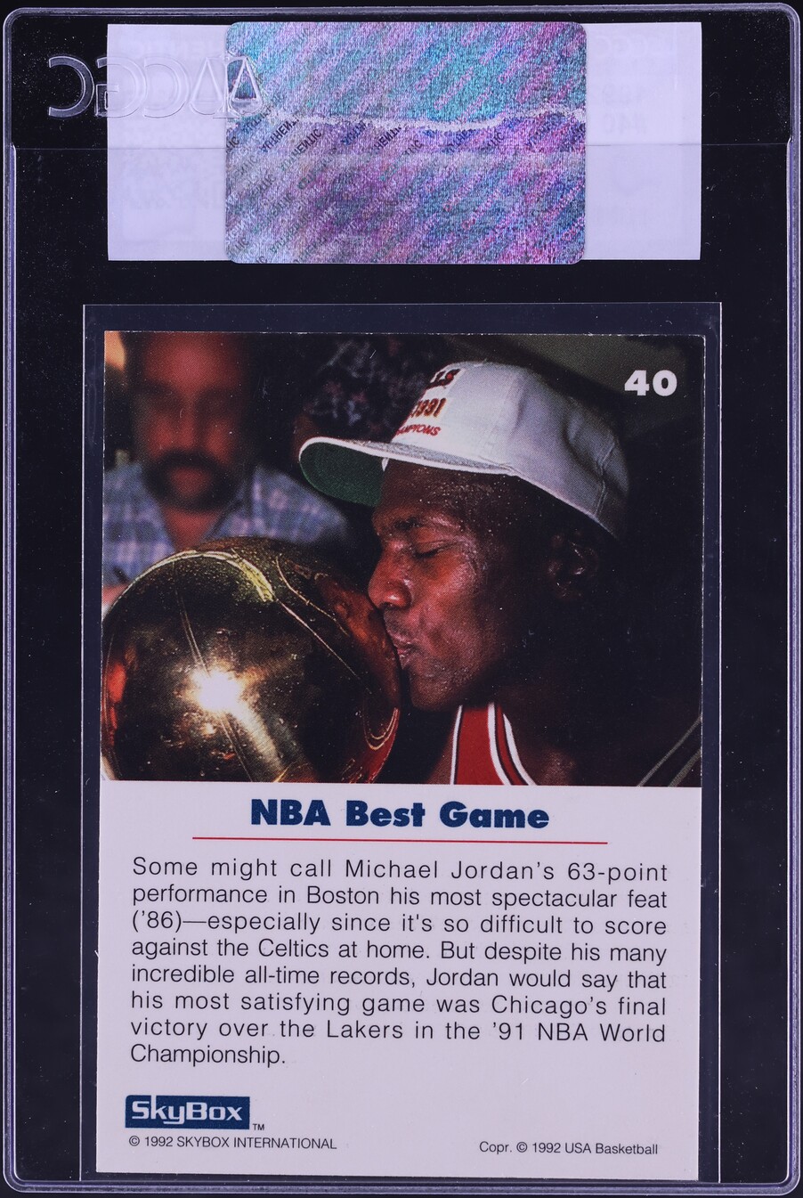 1992 SkyBox USA Basketball Michael Jordan #40 CGC AUTH