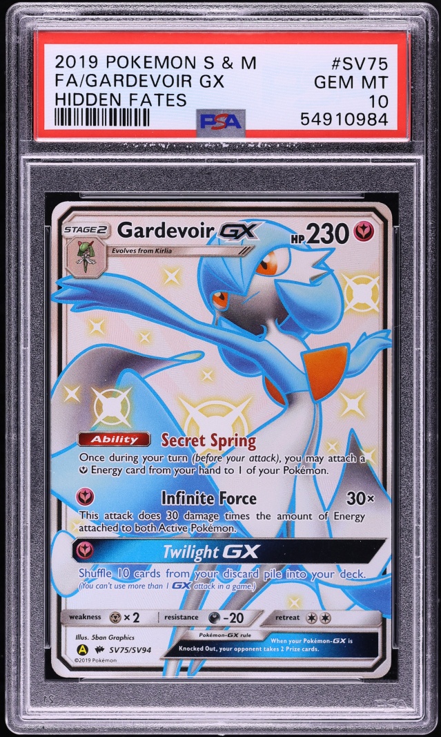 2019 Pokemon Sun & Moon Hidden Fates Shiny Gardevoir GX #SV75 PSA 10 GEM MINT