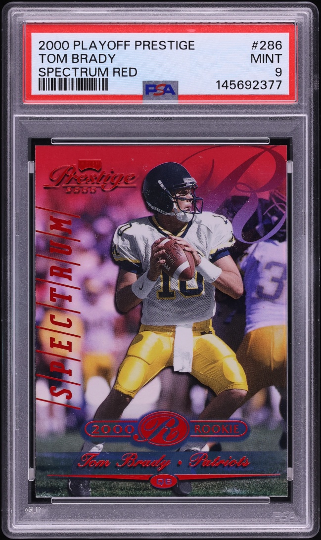 2000 Playoff Prestige Spectrum Red Tom Brady ROOKIE /100 #286 PSA 9 MINT - Photo 1