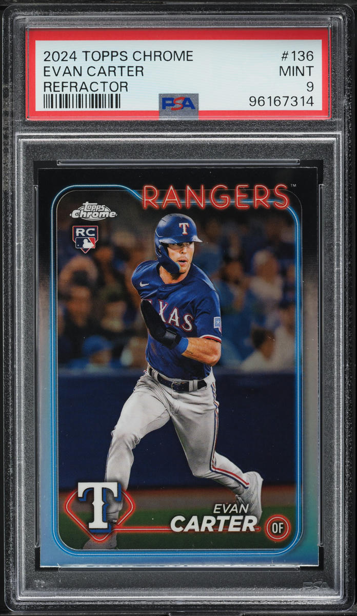 2024 Topps Chrome Refractor Evan Carter ROOKIE #136 PSA 9 MINT