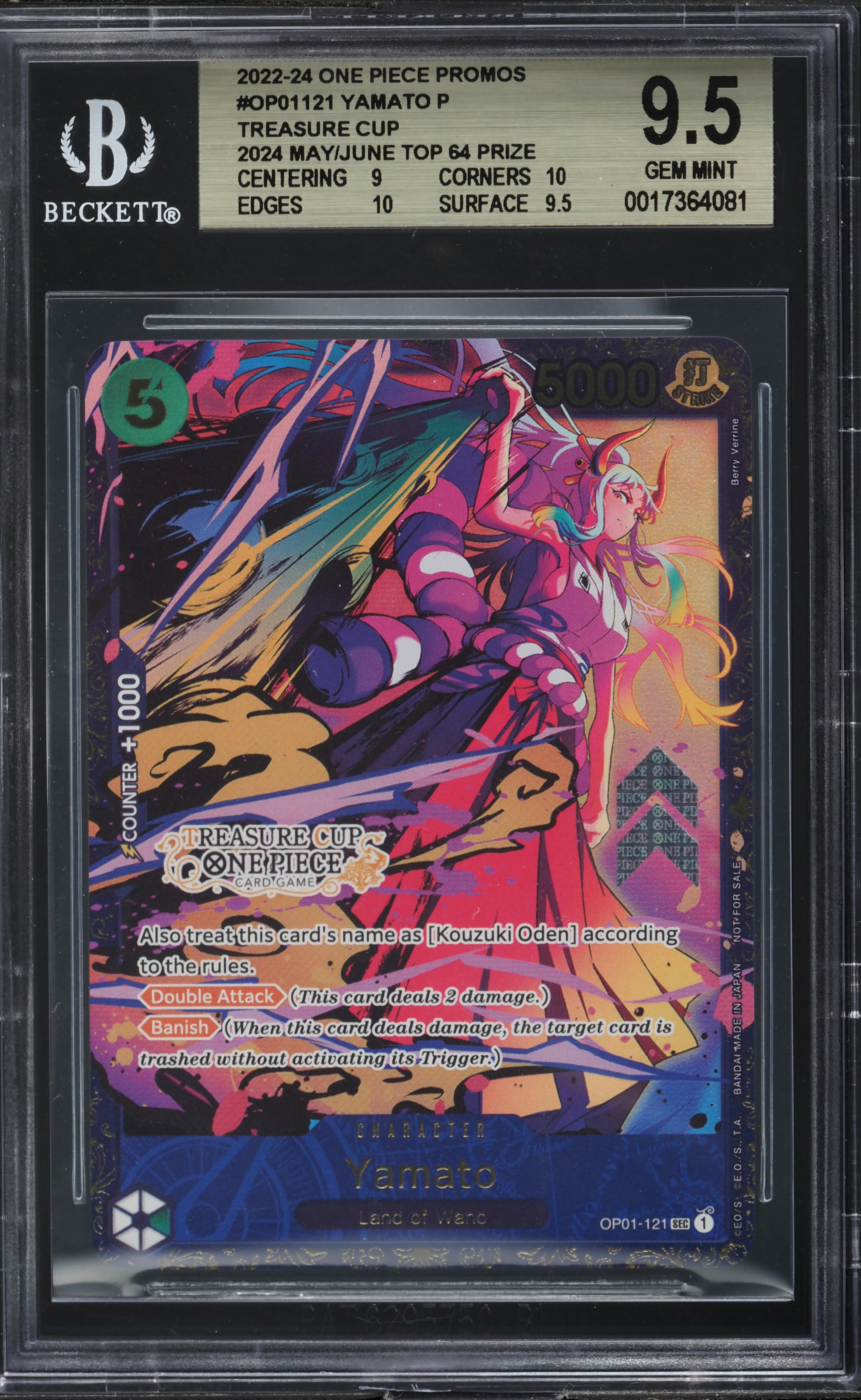 2022 One Piece Promo Treasure Cup Top 64 Yamato #OP01-121