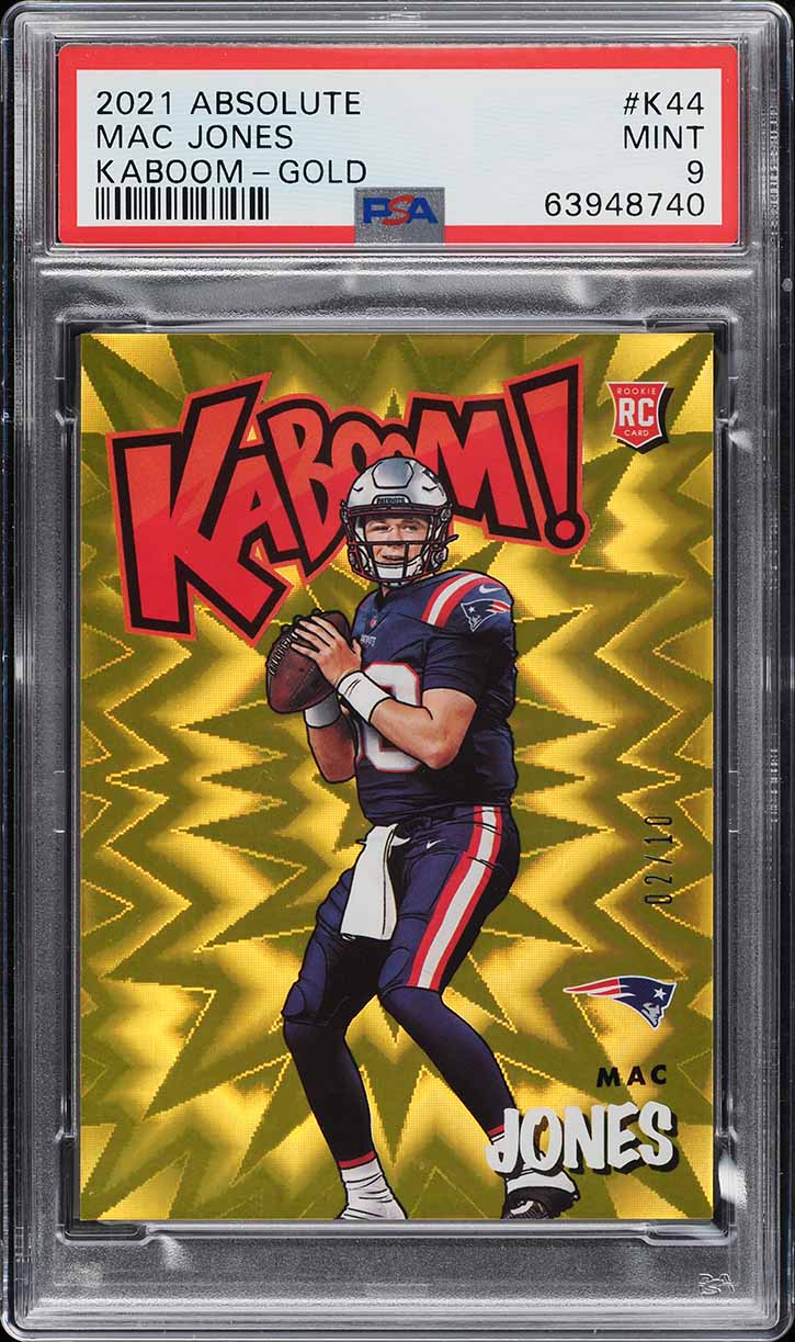 2021 Absolute Kaboom! Gold Mac Jones ROOKIE /10 #K44 PSA 9 MINT