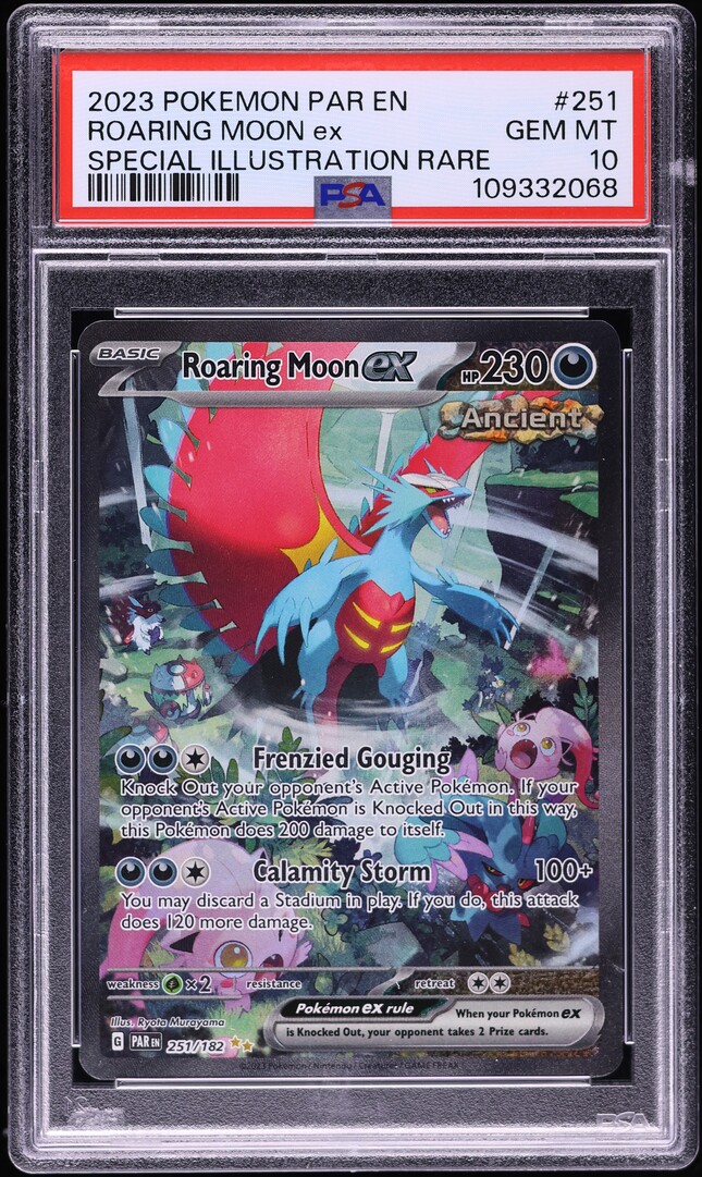 2023 Pokemon SV Paradox Rift SIR Roaring Moon Ex PSA 10 GEM MINT