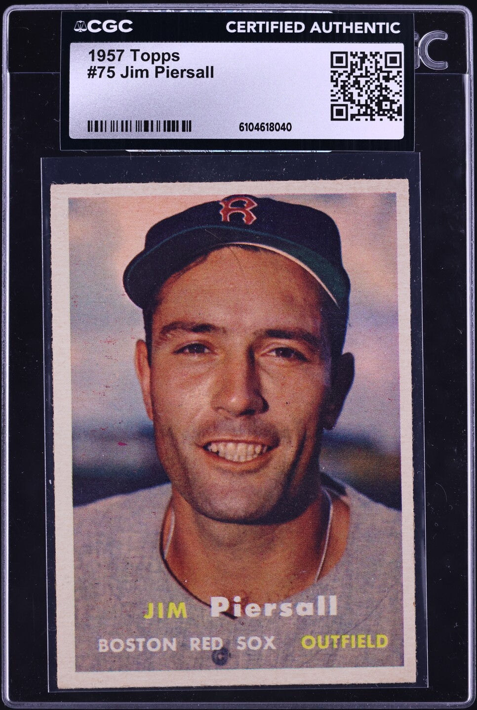 1957 Topps Jim Piersall #75 CGC AUTH