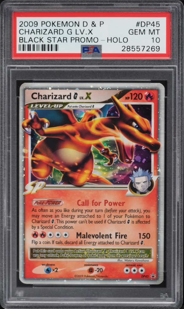 2009 Pokemon Diamond & Pearl Black Star Promo Holo Charizard G Lv.X #DP45 PSA 10