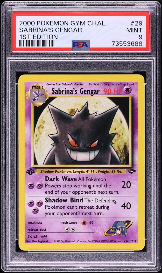 2000 Pokemon Gym Challenge 1st Edition Sabrina's Gengar #29 PSA 9 MINT